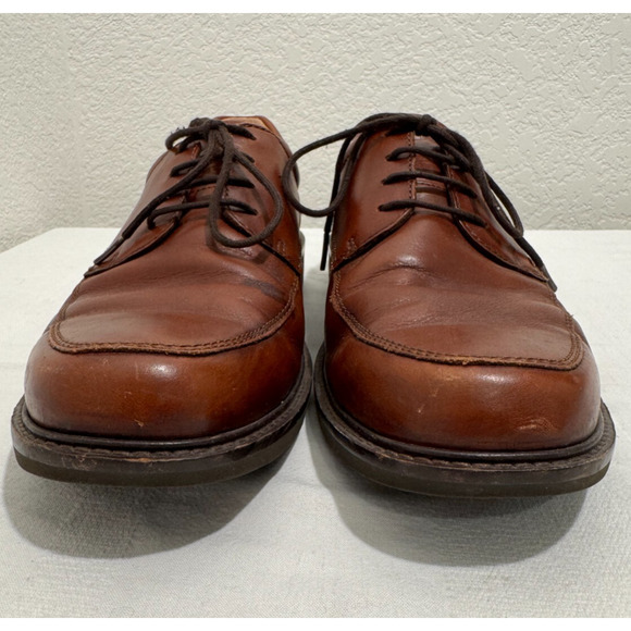 Ecco Men\'s Dress Shoes Apron Toe Tie Brown Leather Lace Up EU44 US10.5/11 main image 4